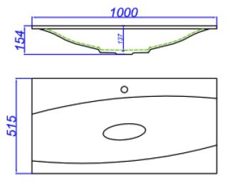 Раковина Papyrus Pap.10.04. WG 100см белый